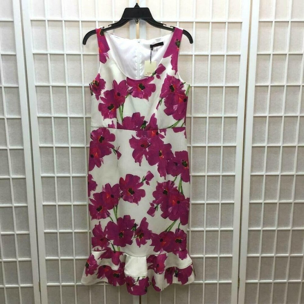 Trina Turk Outing Ruffled Sheath Dress Pink Floral